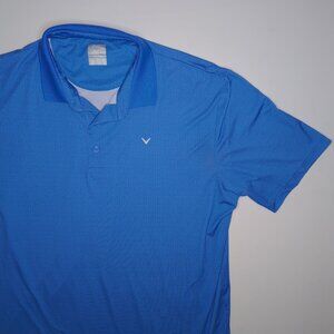 Callaway Mens Golf Polo Shirt L Opti-Dri Moisture Wicking Activewear Blue